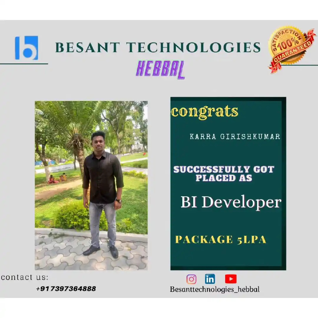 Besant Technologies Placement Record with 5 LPA