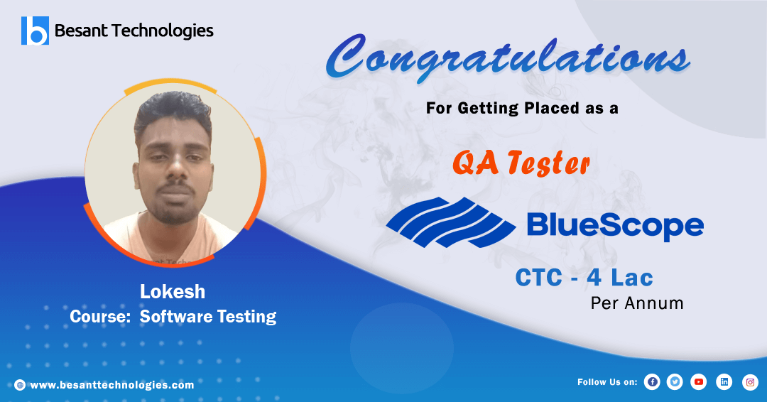 Besant Technologies | Best Institute with Placements I got Placed in Blue Scope After my Course