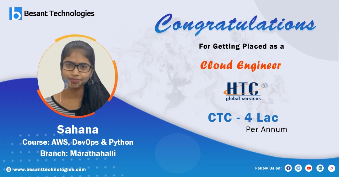 Besant Technologies Marathahalli Review | Sahana Got 3 Offers After Completed (AWS, DevOps) Courses
