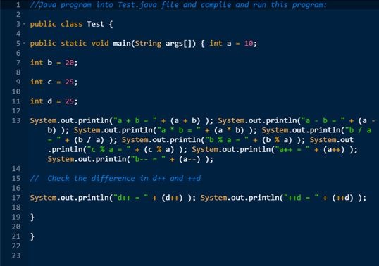 Arithmetic Operators