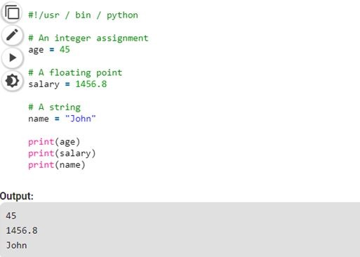 Different Values to Multiple Variables Example Program