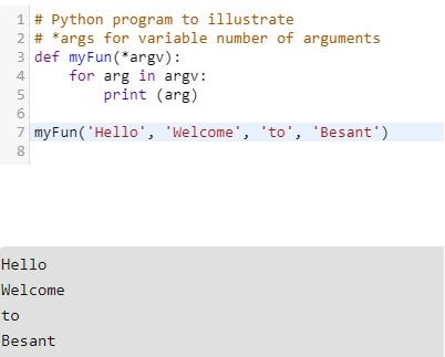 Variable Length Arguments