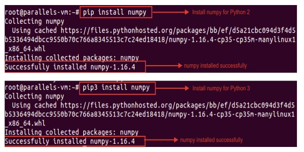 Commands to Install NumPy