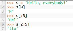 Sub Strings by Slicing