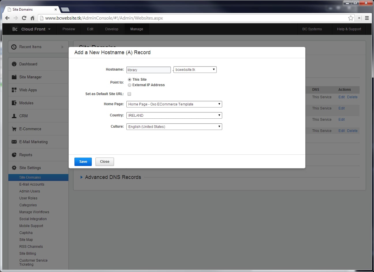 Adding New Hostname