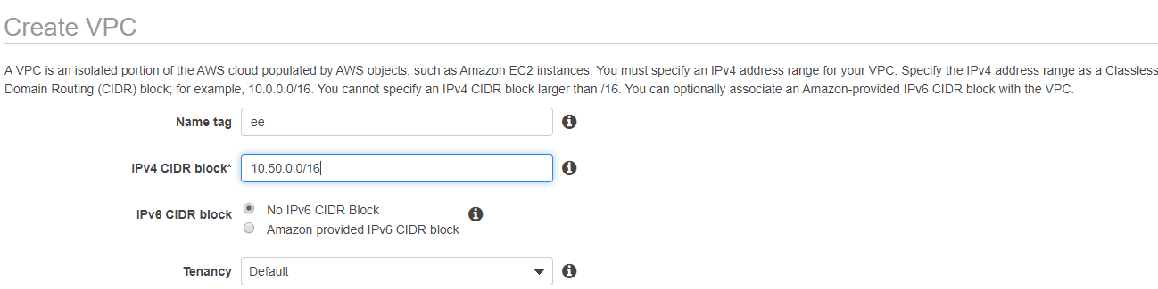 Amazon VPC Console