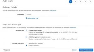 AWS IAM Adding User Details