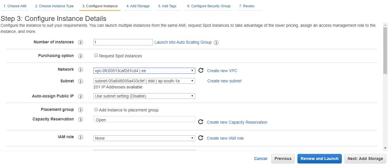 Configure Instance Details