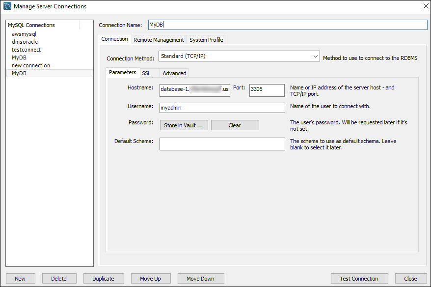 Manage Server Connections