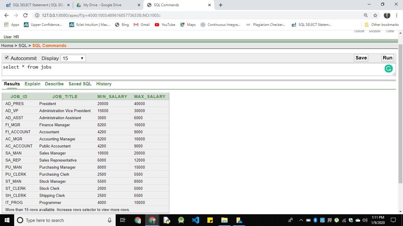 Select Statement in SQL Example