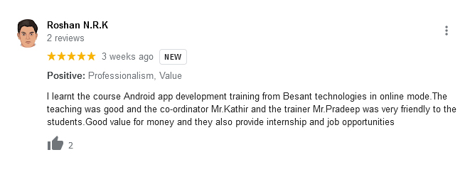 Besant Technologies Training Review
