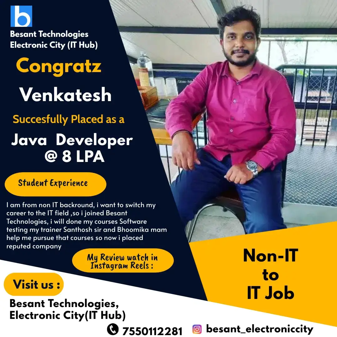 Besant Technologies Placement Record with 8 LPA