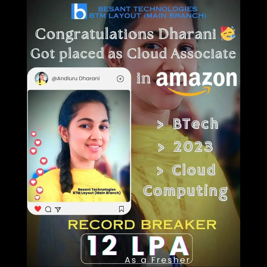 Besant Technologies Placement Record with 12 LPA