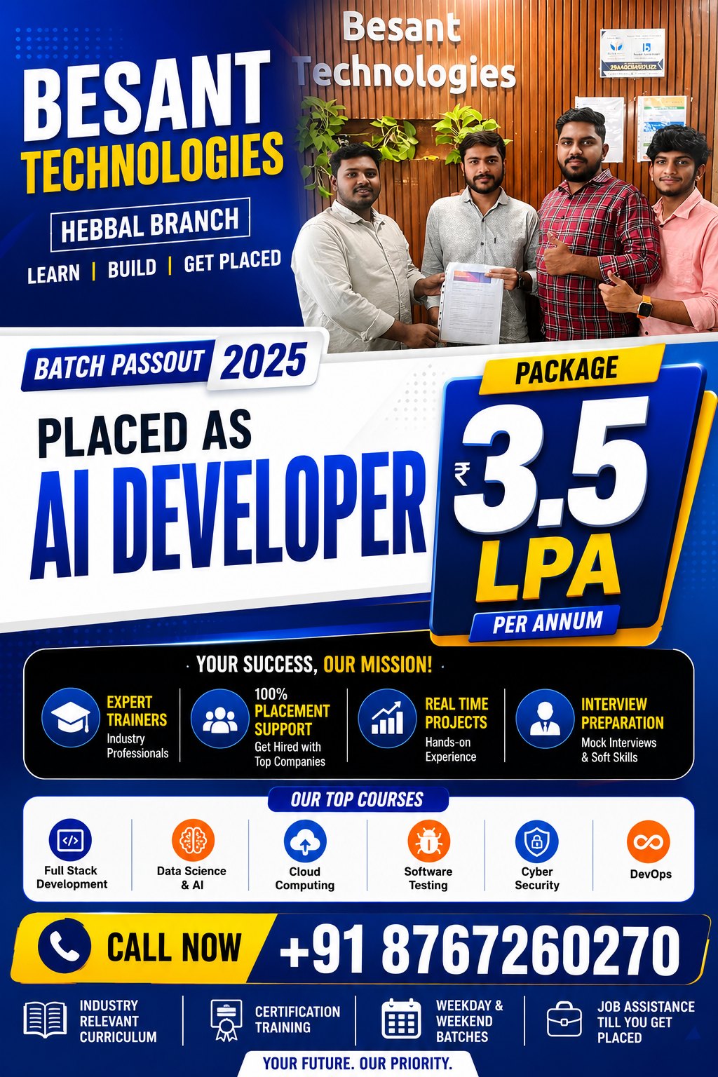 Data Science course placed student